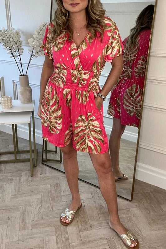 Casual Blumenprint-Jumpsuit