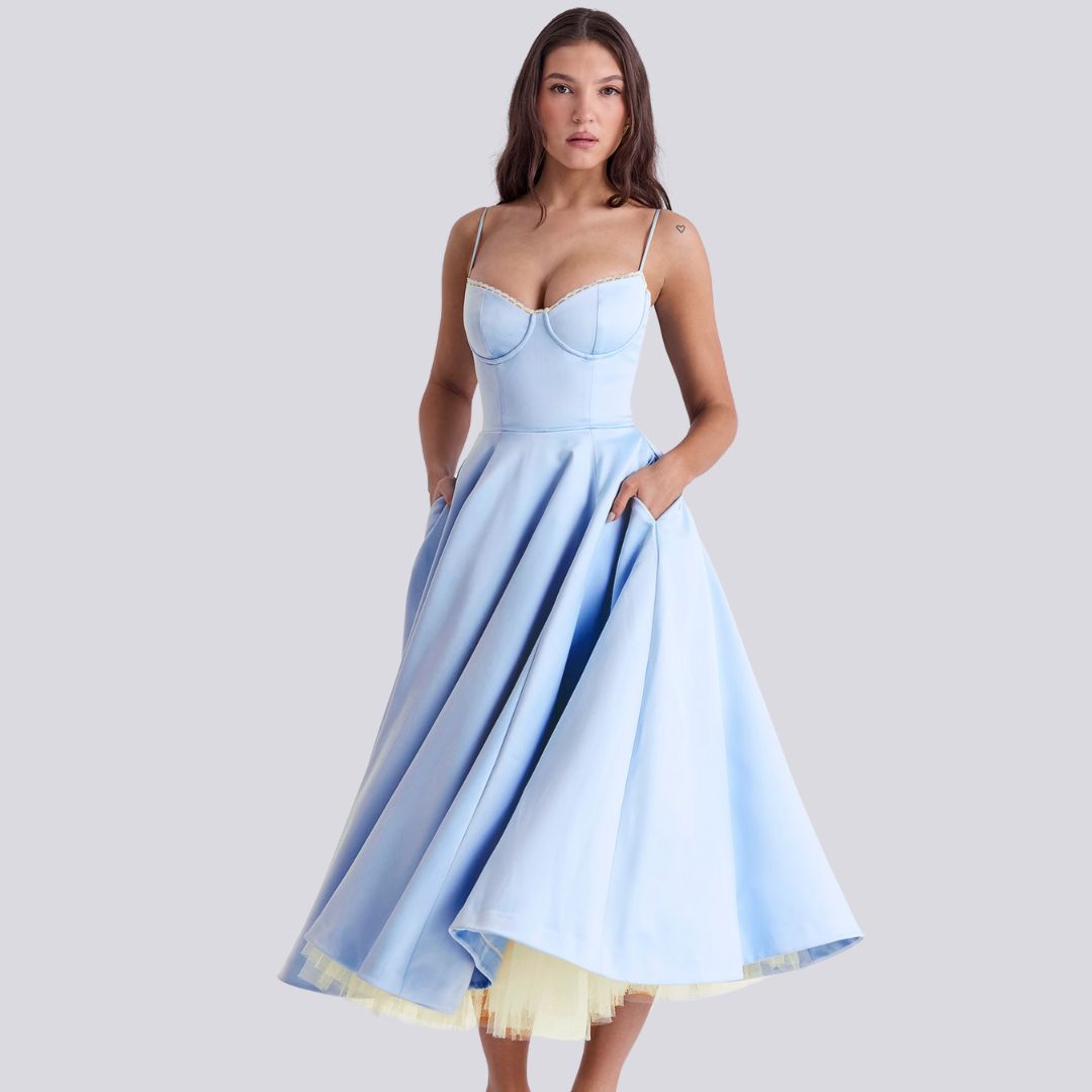 Elegantes Maxikleid mit Tüllrock